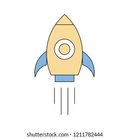 Rocket Colored outline symbol design. Usable for web and mobile UI/UX