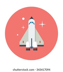 Rocket  Colored Vector Icon 