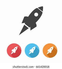 Rocket colorful vector icon