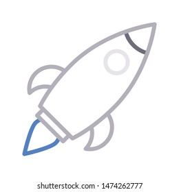 rocket colour line vector icon