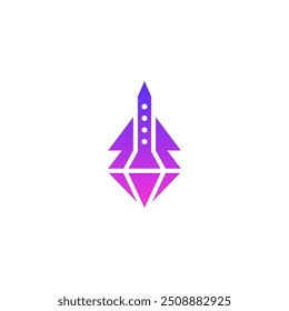 Rocket combinação com o design do logotipo do diamante.