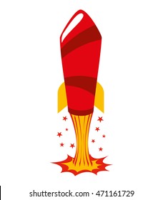 rocket comic pop art vector illustration design