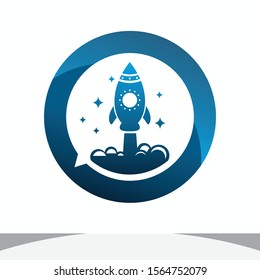 Rocket and communication logo design concept, Rocket logo design inspiration 