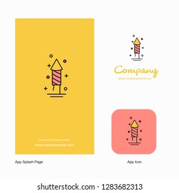 Rocket Company Logo App Icon and Splash Page Design. Creative Business App Design Elements