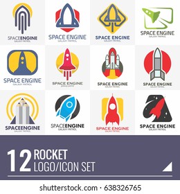 rocket company logo vector set