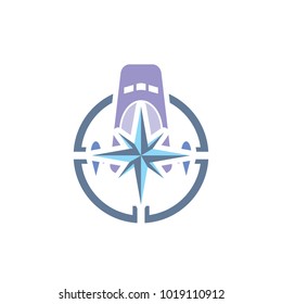 Rocket Compass Logo Icon Design