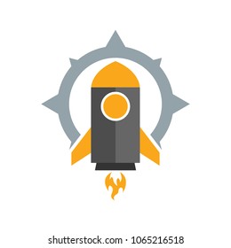 Rocket Compass Logo Icon Design