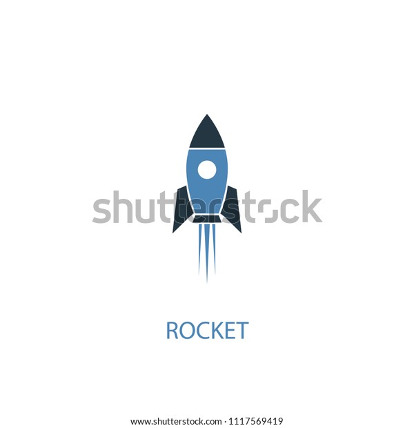 ロケットのコンセプト2の色付きアイコン 青いエレメントの簡単なイラスト 宇宙開発セットからのロケット コンセプトシンボルデザイン ウェブおよびモバイルui Uxに使用可能 のベクター画像素材 ロイヤリティフリー
