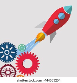 rocket concept with icon design, vector illustration 10 eps graphic.