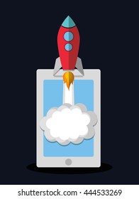 rocket concept with icon design, vector illustration 10 eps graphic.