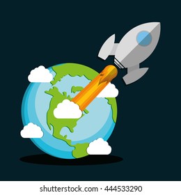 rocket concept with icon design, vector illustration 10 eps graphic.