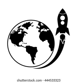 rocket concept with icon design, vector illustration 10 eps graphic.