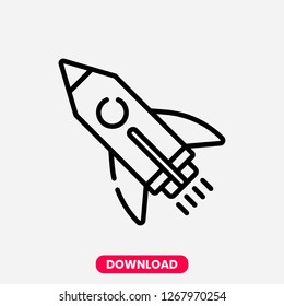 Rocket concept line icon. Simple element illustration. Rocket concept outline symbol design. Can be used for web and mobile UI/UX . Modern vector style.