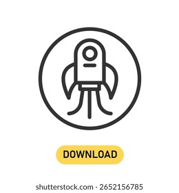 Icono de línea de concepto de cohete. Ilustración de elementos simples Se puede utilizar para Web y interfaz de usuario móvil y UX . Estilo de Vector moderno.