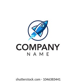 Rocket consulting vector logo icon illustration
