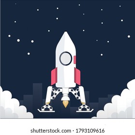 rocket cool flat illustration for web and app. but you can use anything purpose