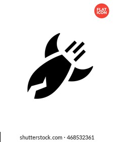 Rocket crash Icon Flat Style Isolated Vector Illustration