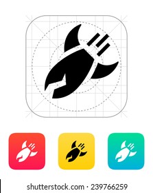 Rocket crash icon on white background. Vector illustration.