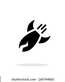Rocket crash simple icon on white background. Vector illustration.