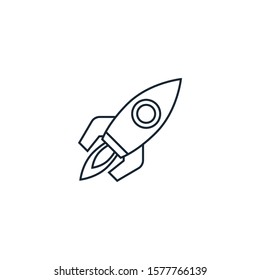 rocket creative icon. line illustration. From Space Exploration icons collection. Isolated rocket sign on white background