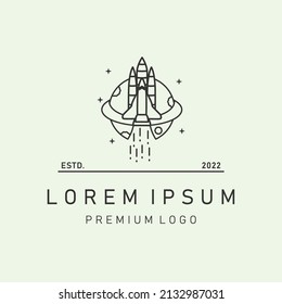 rocket creative logo art design minimalist vector illustration