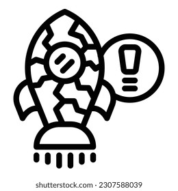 Rocket creativity icon outline vector. Work laptop. Sad imagination