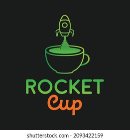 Rocket Cup-Konzeptlogo mit grüner Farbe