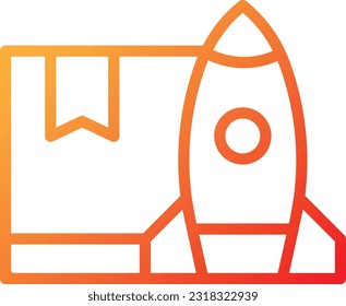 Rocket Delivery Gradient Icon, Vector