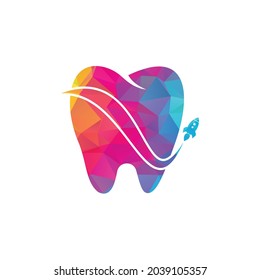 Rocket dental logo. Tooth and rocket logo combination. Dental and airplane symbol or icon