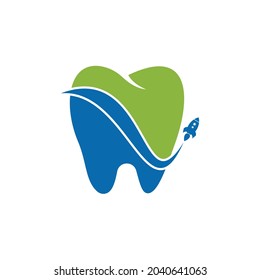 Rocket dental logo. Tooth and rocket logo combination. Dental and airplane symbol or icon