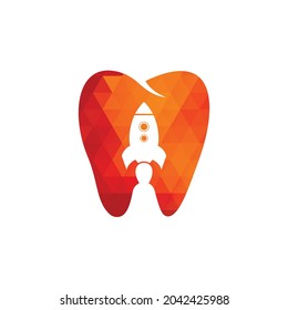 Rocket dental logo. Tooth and rocket logo combination. Dental and airplane symbol or icon