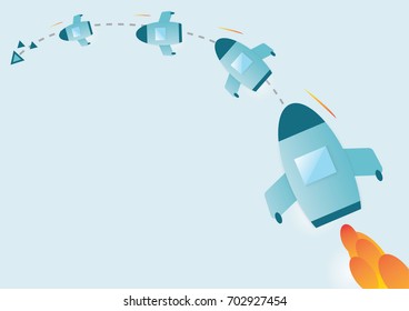 rocket design with copy space for start up, business