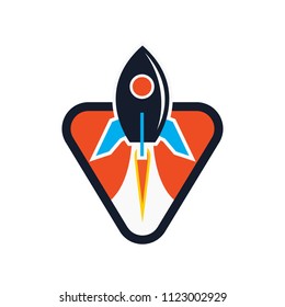 Rocket design logo, elements, icons, symbols, abstract, emblem, innovative and creative inspiration for business company. Template vector illustration design collection with flat style