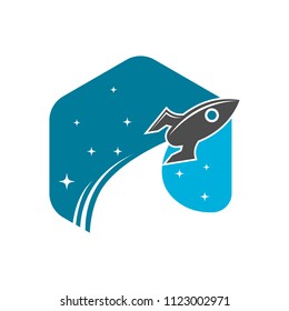 Rocket design logo, elements, icons, symbols, abstract, emblem, innovative and creative inspiration for business company. Template vector illustration design collection with flat style