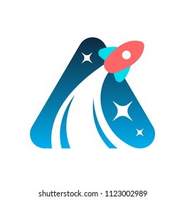 Rocket design logo, elements, icons, symbols, abstract, emblem, innovative and creative inspiration for business company. Template vector illustration design collection with flat style