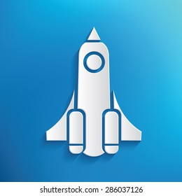 
Rocket design on blue background,clean vector
