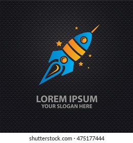 Rocket design on dark background,vector