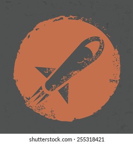 Rocket design on grunge background, grunge vector