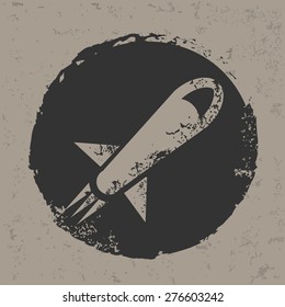 Rocket design on grunge background, grunge vector