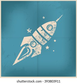 Rocket design on old background,vector