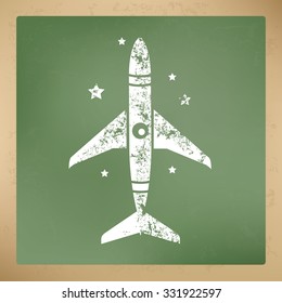 
Rocket design on old paper background, vector