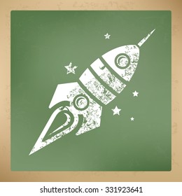 
Rocket design on old paper background,vector