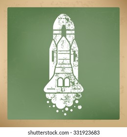 
Rocket design on old paper background,vector
