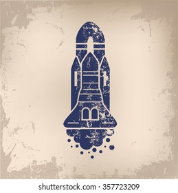 
Rocket design on old paper background,vector