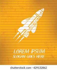 Rocket design on yellow background,vector