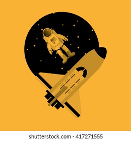 rocket design. science concept. cosmos icon, vector illustration