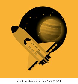 rocket design. science concept. cosmos icon, vector illustration
