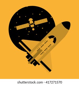 rocket design. science concept. cosmos icon, vector illustration