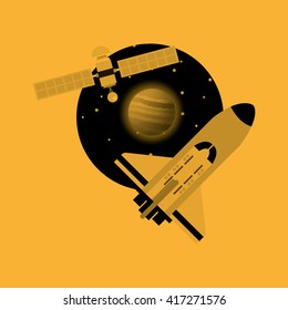 rocket design. science concept. cosmos icon, vector illustration