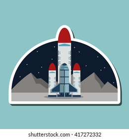 rocket design. science concept. cosmos icon, vector illustration